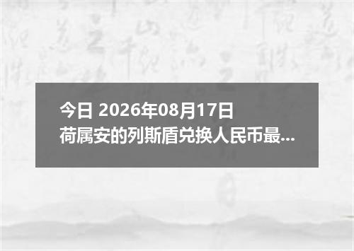 今日 2026年08月17日 荷属安的列斯盾兑换人民币最新汇率行情