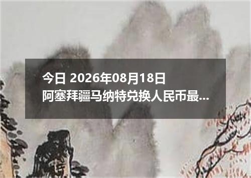 今日 2026年08月18日 阿塞拜疆马纳特兑换人民币最新汇率行情
