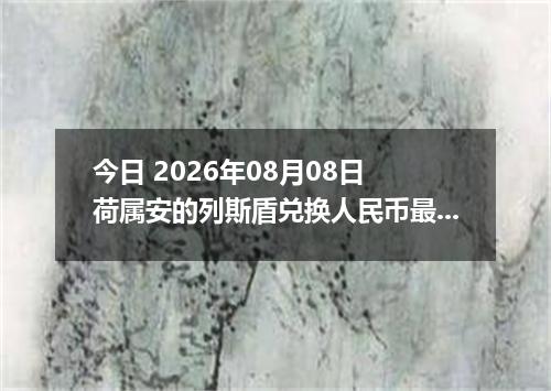 今日 2026年08月08日 荷属安的列斯盾兑换人民币最新汇率行情