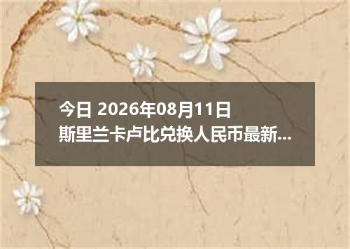 今日 2026年08月11日 斯里兰卡卢比兑换人民币最新汇率行情