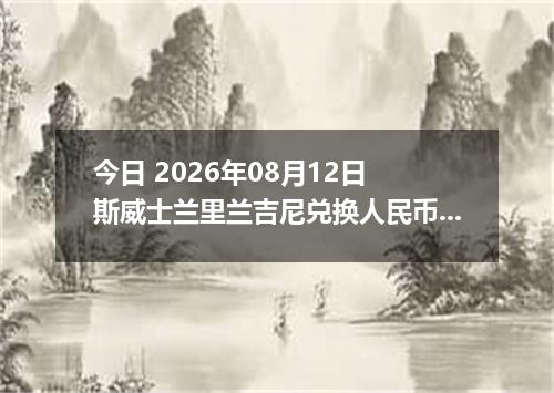 今日 2026年08月12日 斯威士兰里兰吉尼兑换人民币最新汇率行情