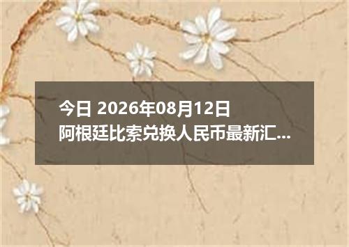 今日 2026年08月12日 阿根廷比索兑换人民币最新汇率行情